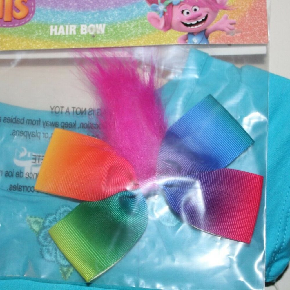 Trolls Poppy Toddler Tutu Dress in Blue + Hair Bow - Picture 6 of 8